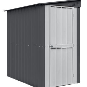 Globel 4x6 Lean-To Single Hinged Door Shed - Gray and White