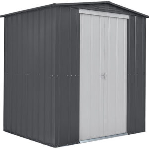 Globel 6x5 Steel Shed Kit - Gray and White